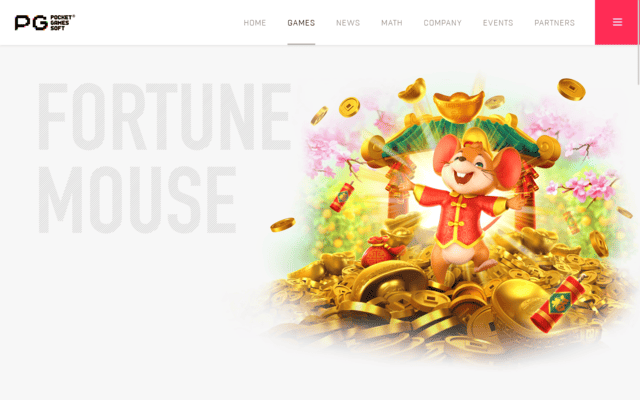 Tela inicial do jogo Fortune Mouse com menu de navegação